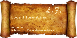 Locz Florentina névjegykártya